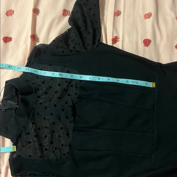 NWT Fashion Nova Come My Way Black Midi Dress Size M Sheer Sleeve Polka Dot - Picture 13 of 16